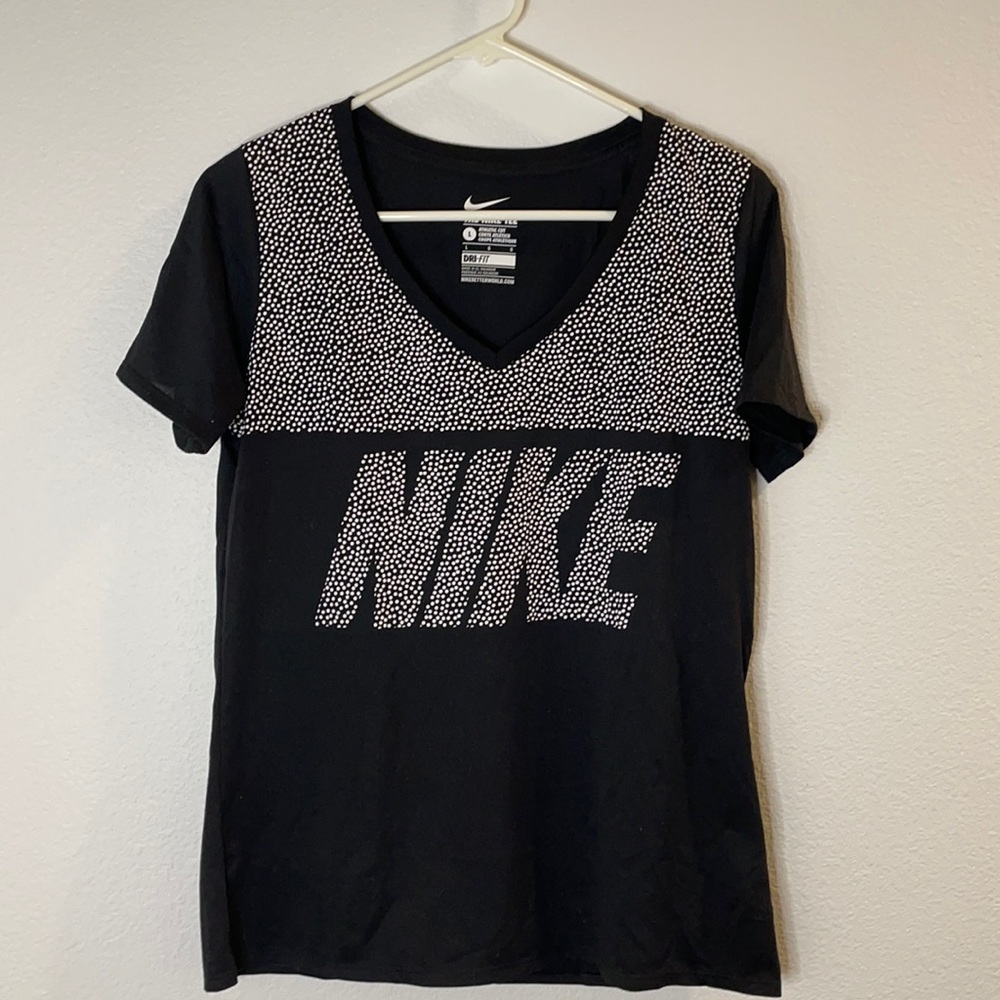 Nike Black & White Polkadot Dri-Fit Tee